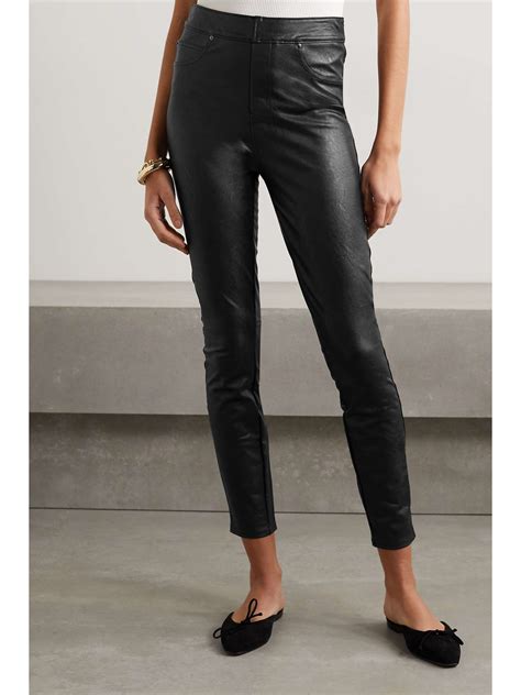 stretchy fake leather clothes|stretchy faux leather pants.